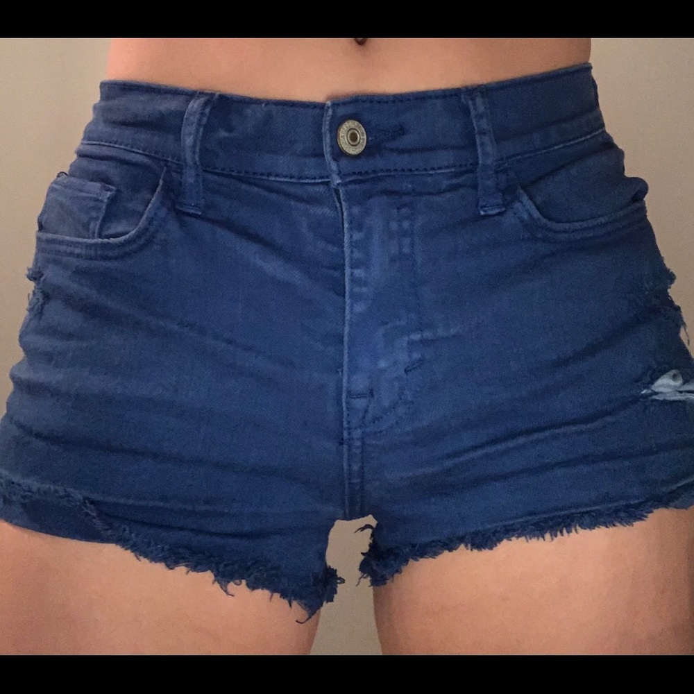 Blue denim shorts